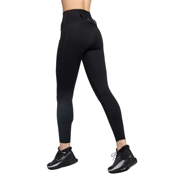 Nike Trail Go Firm-Support High-Waisted Womens 7/8 Running Tights - Black/Dark Smoke Grey