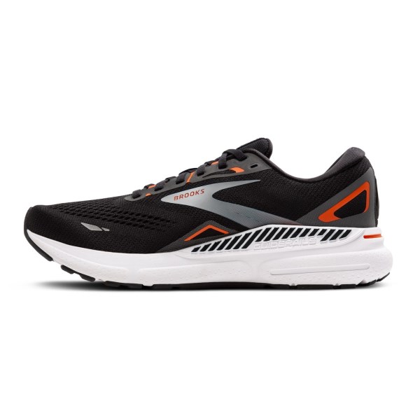 Brooks Adrenaline GTS 23 - Mens Running Shoes - Black/Mandarin Red/Silver