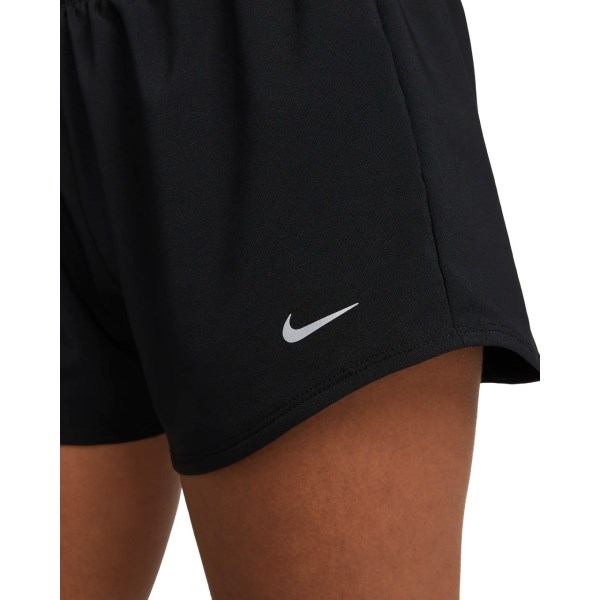 Nike One Womens Mid-Rise 3 Inch Brief-Lined Running Shorts - Black/Reflective Silver