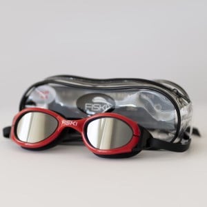 Fiski Hunter Polarised Swimming Goggles - Fire