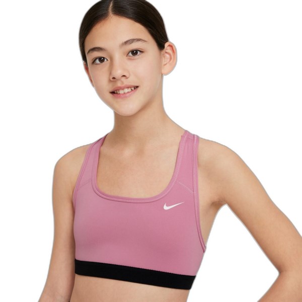 Nike Swoosh Kids Girls Sports Bra - Elemental Pink/White