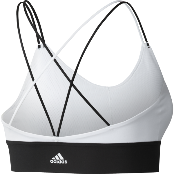 Adidas All Me 3 Bar Light Support Womens Sports Bra - White/Black