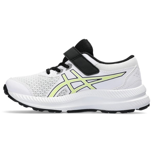 Asics Contend 8 PS - Kids Running Shoes - White/Glow Yellow