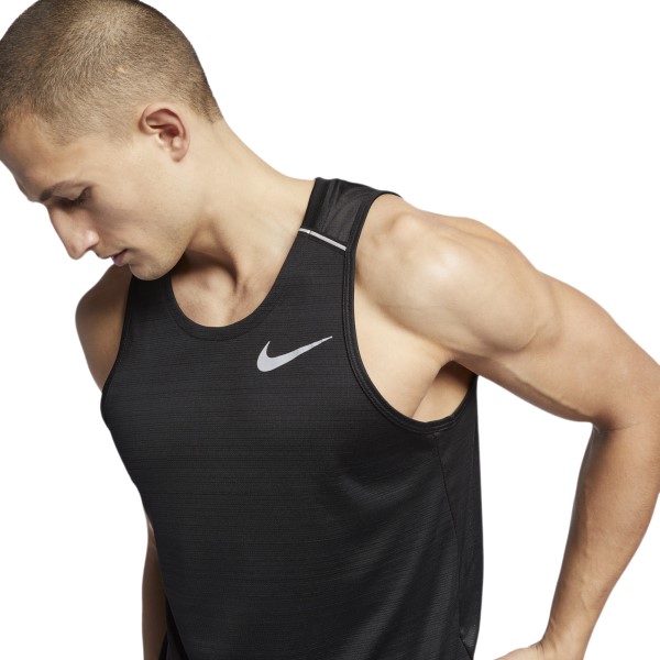 Nike Dri-Fit Miler Mens Running Tank Top - Black