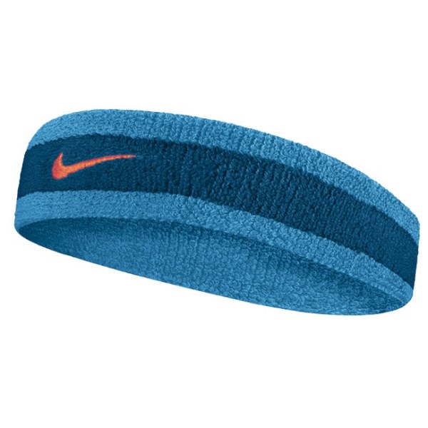 Nike Swoosh Sports Headband - Marina Laser Blue/Rush Orange