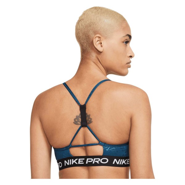 Nike Dri-Fit Pro Indy Strappy Sparkle Womens Sports Bra - Valerian Blue/Black