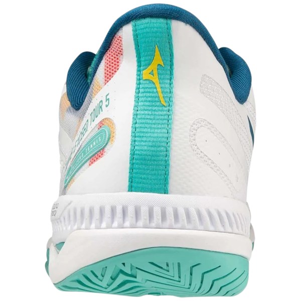 Mizuno Wave Exceed Tour 5 AC - Womens Tennis Shoes - White/Moroccan Blue/Turquoise
