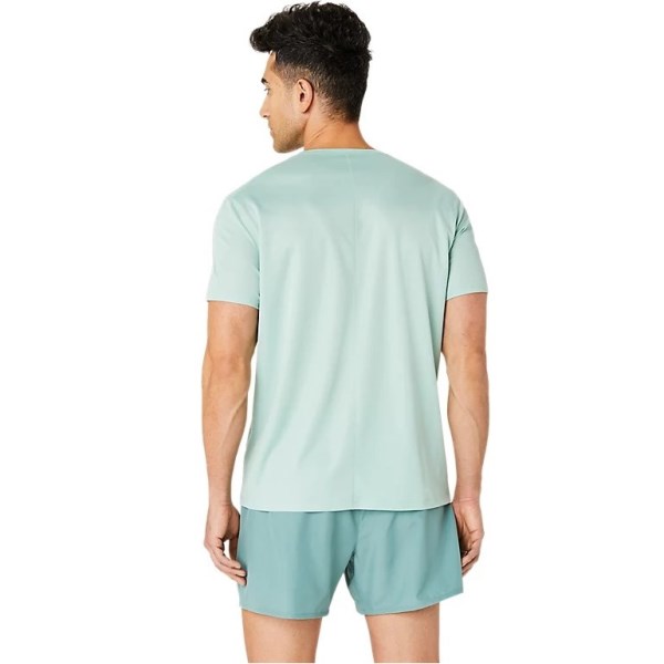 Asics Silver Mens Short Sleeve Running T-Shirt - Light Celadon