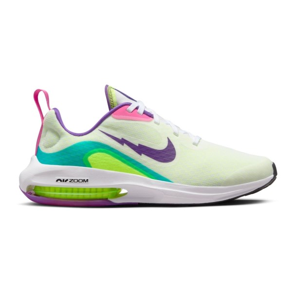 Nike Air Zoom Arcadia 2 SE GS - Kids Running Shoes - White/Purple Cosmos/Teal Nebula/Volt