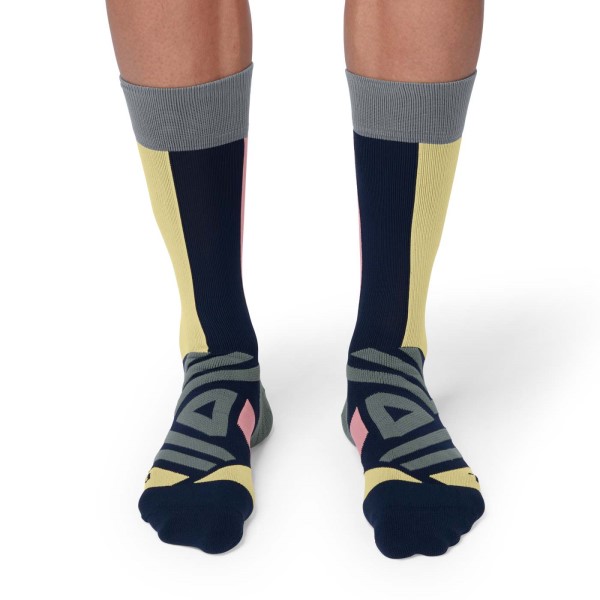On Mens Running High Socks - Navy/Dustrose