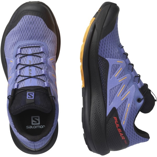 Salomon Pulsar Trail - Womens Trail Running Shoes - Velvet Morning Black/Blazing Orange