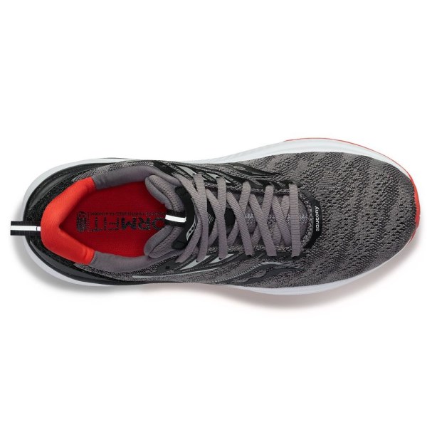 Saucony Echelon 9 - Mens Running Shoes - Charcoal/Red Sky