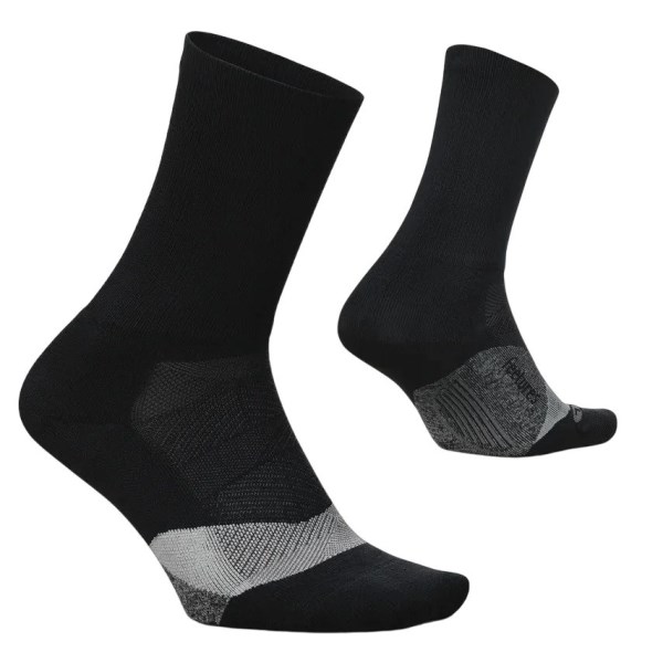 Feetures Elite Light Cushion Mini Crew Running Socks - Basic Black