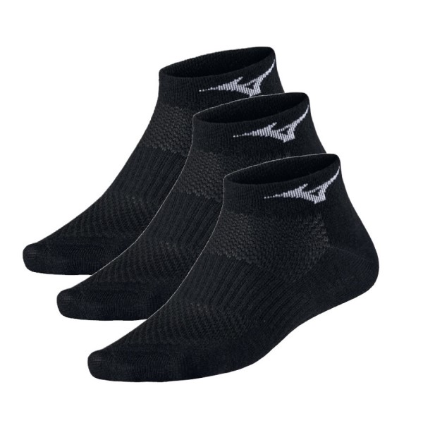 Mizuno Training Mid Sock - Unisex Running Socks - 3 Pack - Black