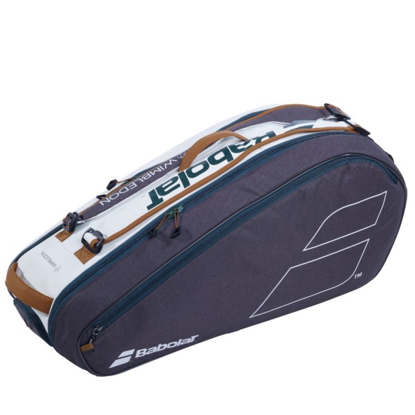 Babolat Pure Drive Wimbledon 6 Pack Tennis Racquet Bag - White/Green/Brown