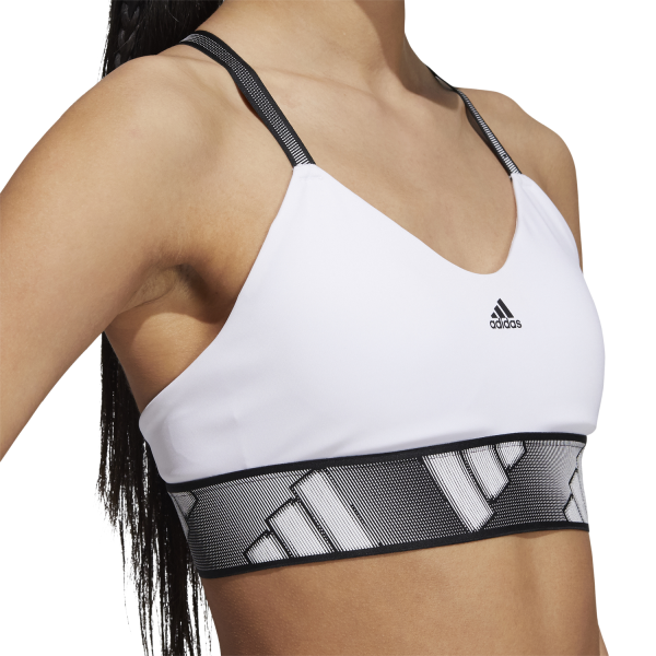 Adidas All Me Light Support Womens Sports Bra - White/Black
