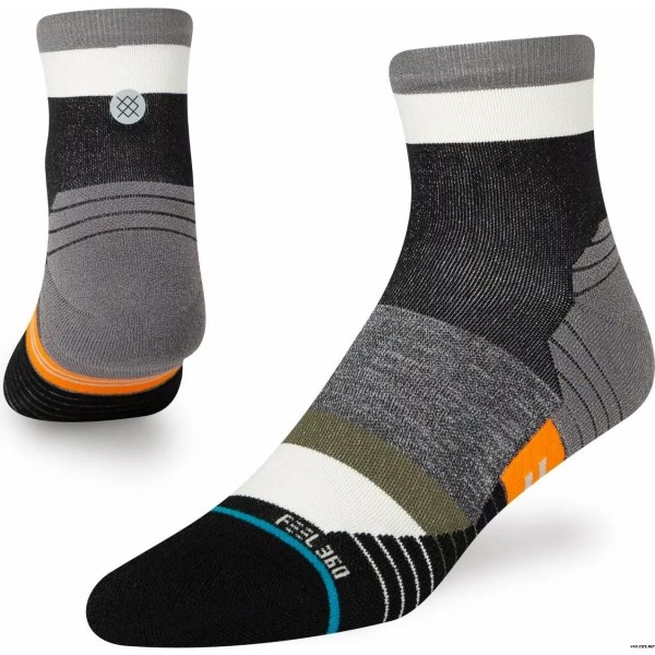 Stance Stake Quarter Running Socks - Black/White