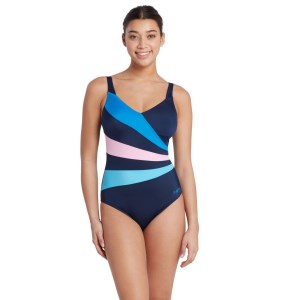 Zoggs Wrap Panel Adjustable Classicback Womens One Piece Swimsuit