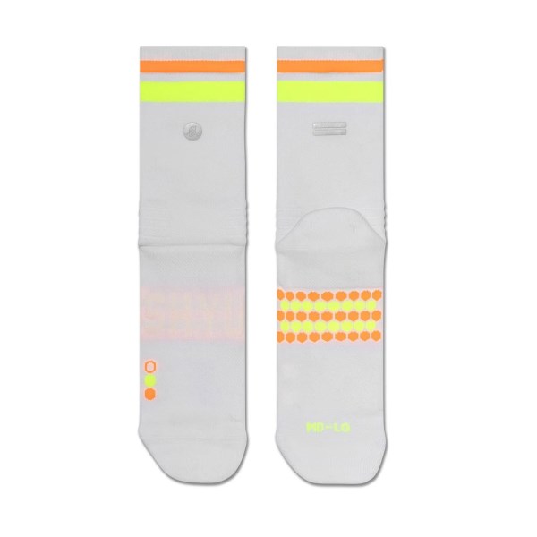 Shyu Half Crew Racing Socks - White/Lime/Mango