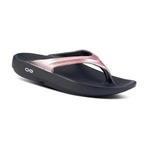 OOFOS OOlala Luxe - Womens Recovery Thongs - Rose Sparkle