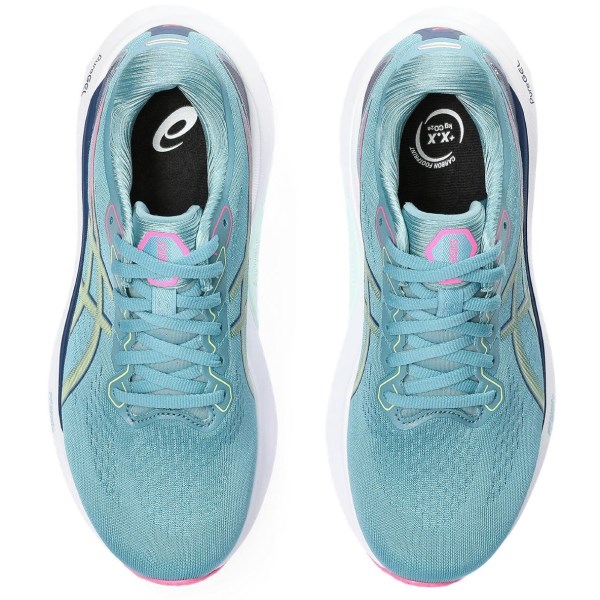 Asics Gel Kayano 30 - Womens Running Shoes - Gris Blue/Lime Green