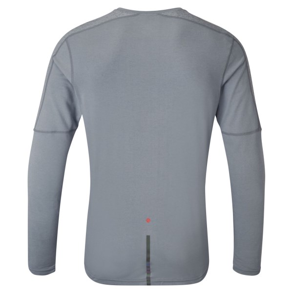 Ronhill Life Nightrunner Reflective Mens Long Sleeve Running T-Shirt - Pewter/Flame/Reflect