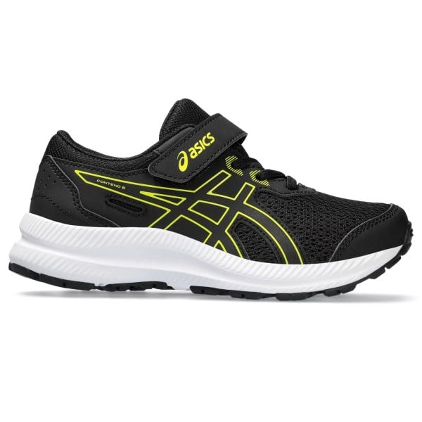Asics Contend 8 PS - Kids Running Shoes - Black/Bright Yellow