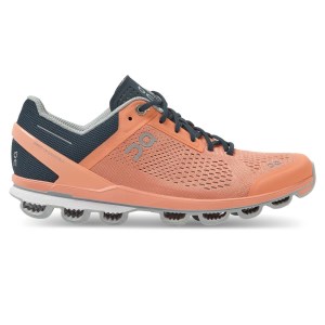 On Cloudsurfer - Womens Running Shoes - Coral/Navy