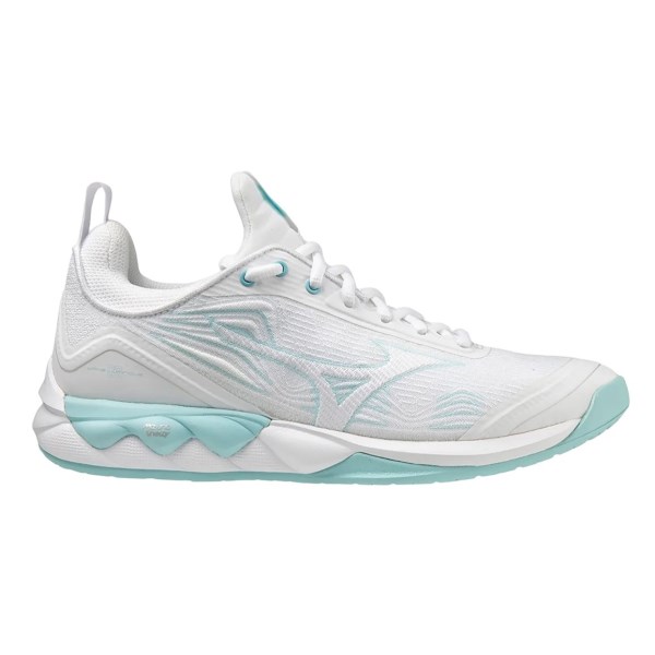 Mizuno Wave Luminous 2 - Womens Netball Shoes - White/Tanger Turquoise