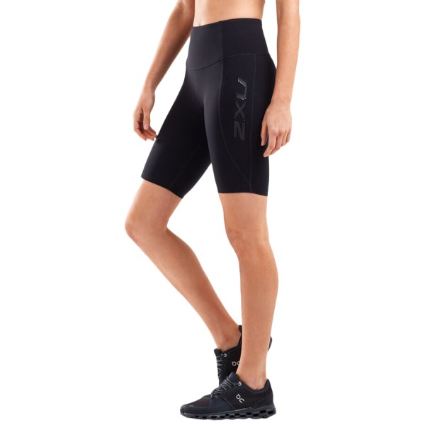 2XU Form Stash Hi-Rise Womens Compression Bike Shorts - Black/Black