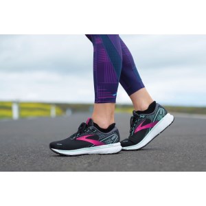 Brooks Ghost 14 - Womens Running Shoes - Black/Pink/Yucca
