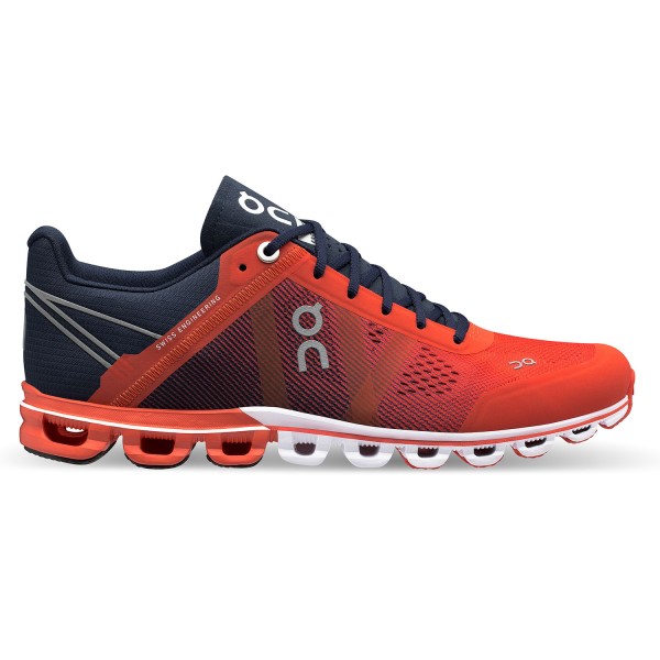On Cloudflow Classic - Womens Running Shoes - Crimson/Midnight