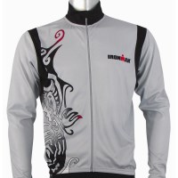 Ironman Long Sleeve Unisex Cycle Jersey - Silver/Black