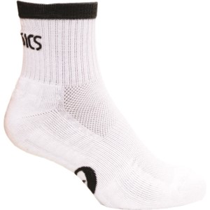 Asics Pace Unisex Quarter Running Socks - White/Black