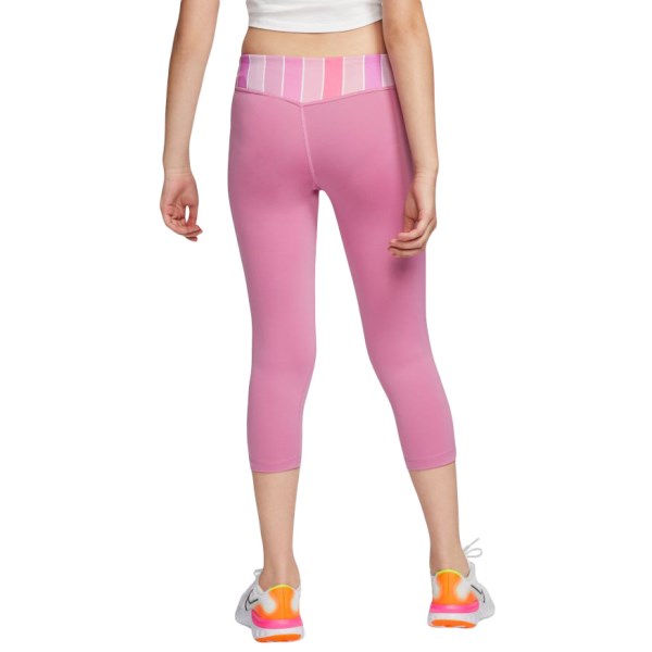 Nike One Capri Kids Girls Training Tights - Magic Flamingo/White/Football Grey