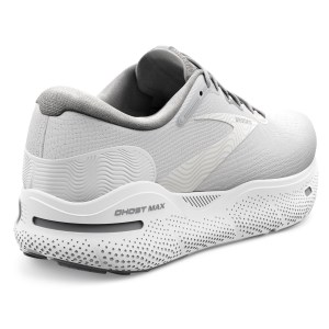 Brooks Ghost Max - Womens Running Shoes - White/Oyster/Metallic Silver