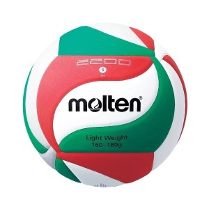 Molten M2200 EVA Rubber Lightweight Indoor Volleyball - Size 5 - White/Green/Red