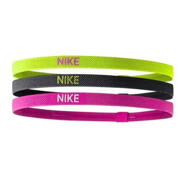 Nike Elastic Sports Headbands 2.0 - 3 Pack - Volt/Black/Hyper Pink