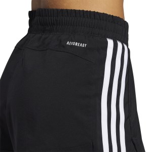 Adidas Pacer 3-Stripes Woven 2-In-1 Womens Training Shorts - Black/White