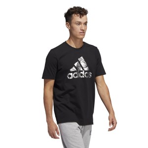 Adidas Badge Of Sport Foil Graphic Mens T-Shirt - Black/Silver Metallic