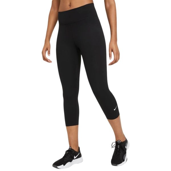 Nike One Mid-Rise Capri Womens Training Tights - Black/White