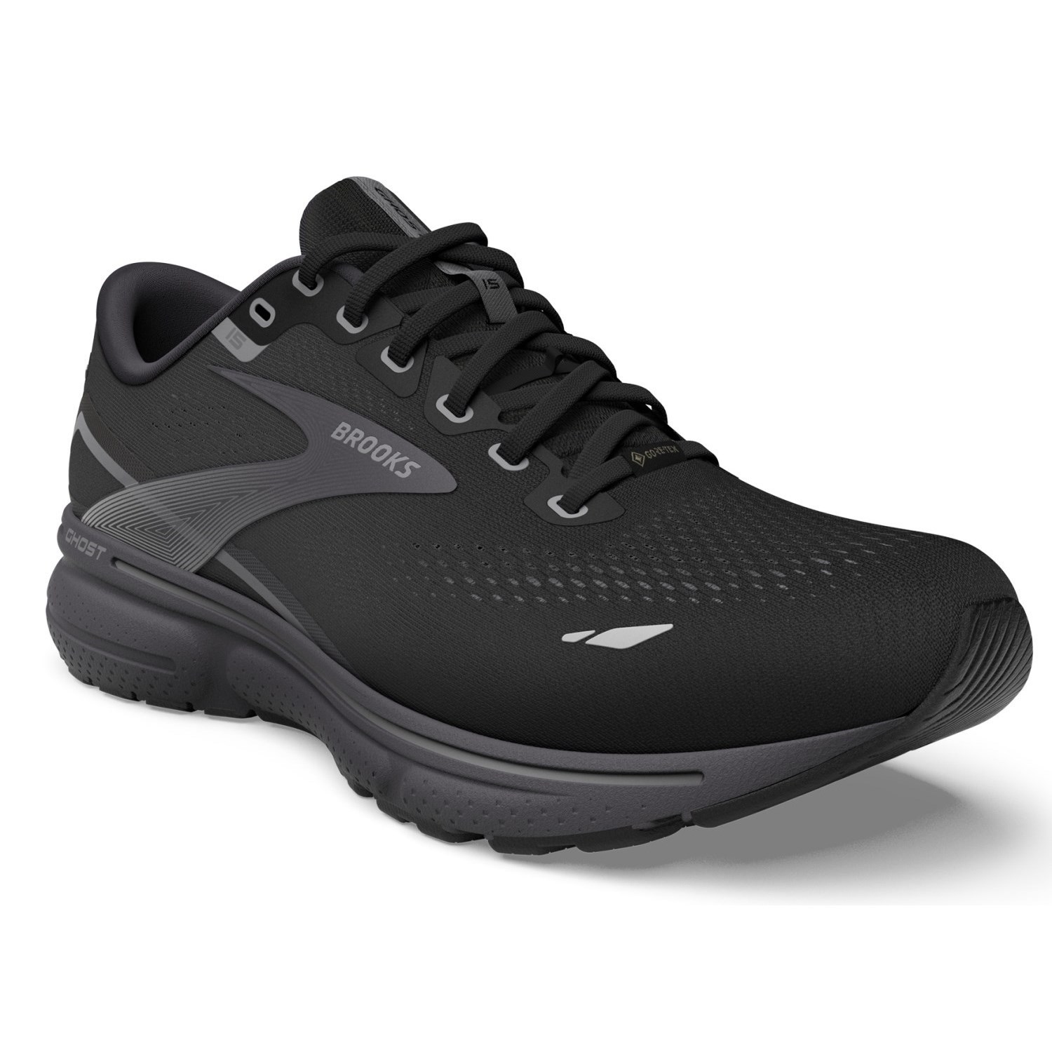 Brooks Ghost 15 GTX - Mens Running Shoes - Black/Blackened Pearl/Alloy ...