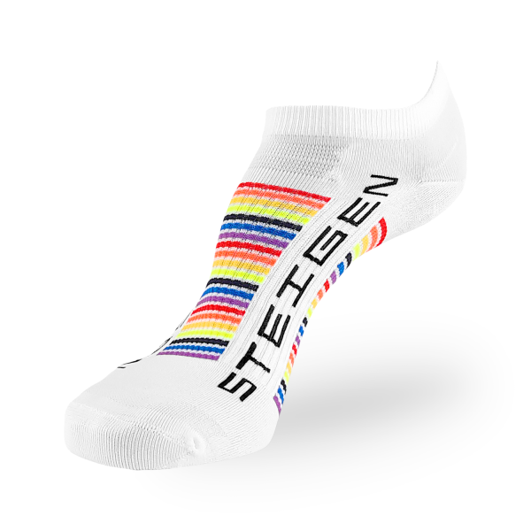 Steigen Zero Length Running Socks - White/Rainbow
