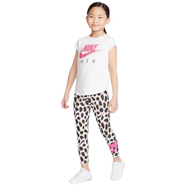 Nike On The Spot Print Kids Girls Leggings - White