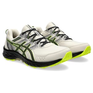 Asics Gel Venture 9 - Mens Trail Running Shoes - Oatmeal/Safety Yellow