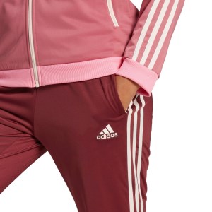 Adidas Sportswear Essentials 3-Stripes Womens Tracksuit Set - Shadow Red/Pink Strata/Wonder