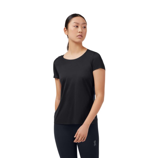 On Running Performance-T Womens Running T-Shirt - Black/Dark