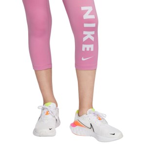 Nike One Capri Kids Girls Training Tights - Magic Flamingo/White/Football Grey