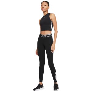 Nike Pro Dri-Fit Mid-Rise Graphic Womens Training Tights - Black/White