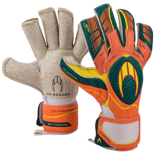 HO Soccer Ghotta Club Extreme Roll Goal Keeping Gloves - Jungle Green/Fluoro Orange